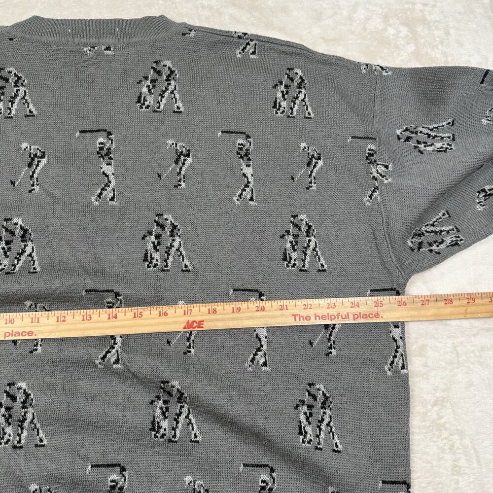 VTG Lacoste International Tour Golf AOP V-Neck Sweater 100% Wool Men’s Size XL - Picture 5 of 6